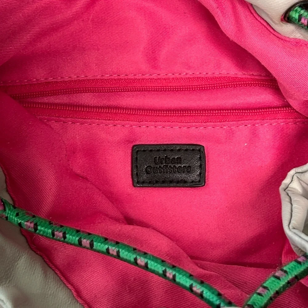 Urban Outfitters Light Gray Backpack with Neon Yellow Accents